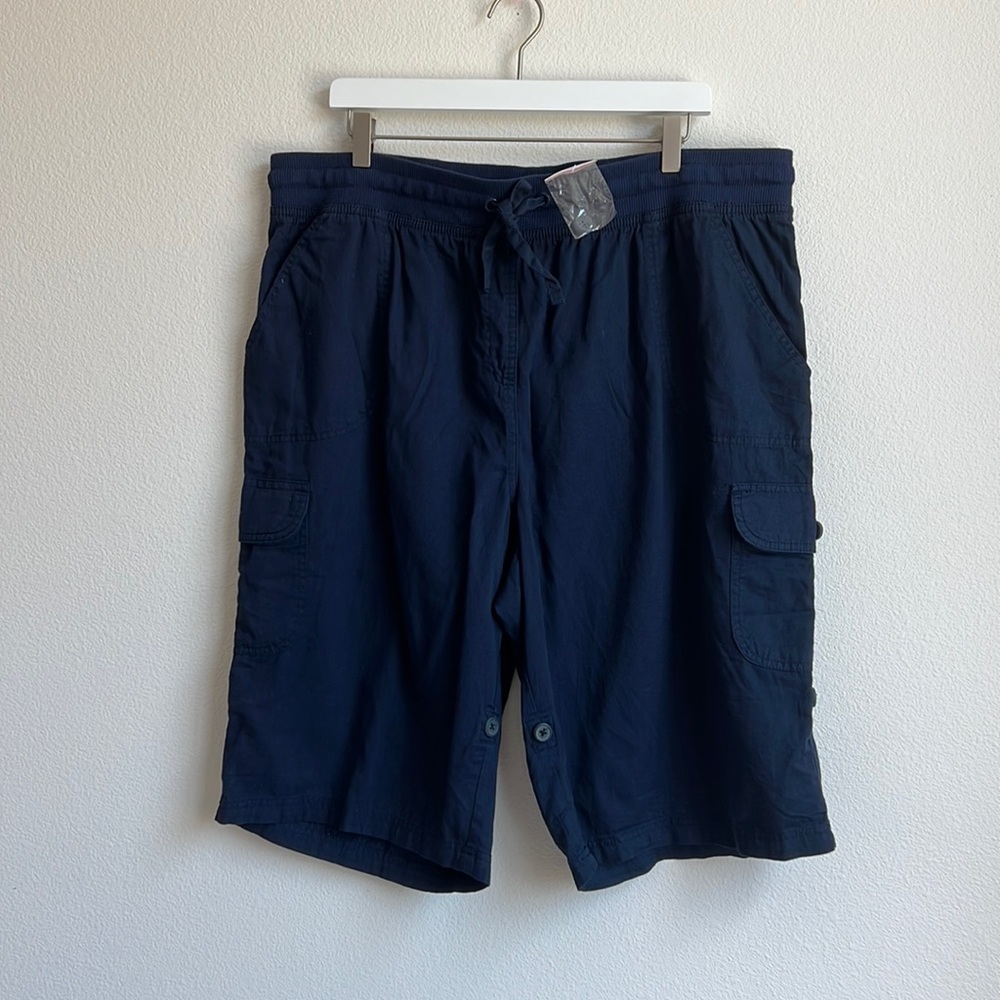 NWOT Woman Within Dark Blue Cotton Shorts